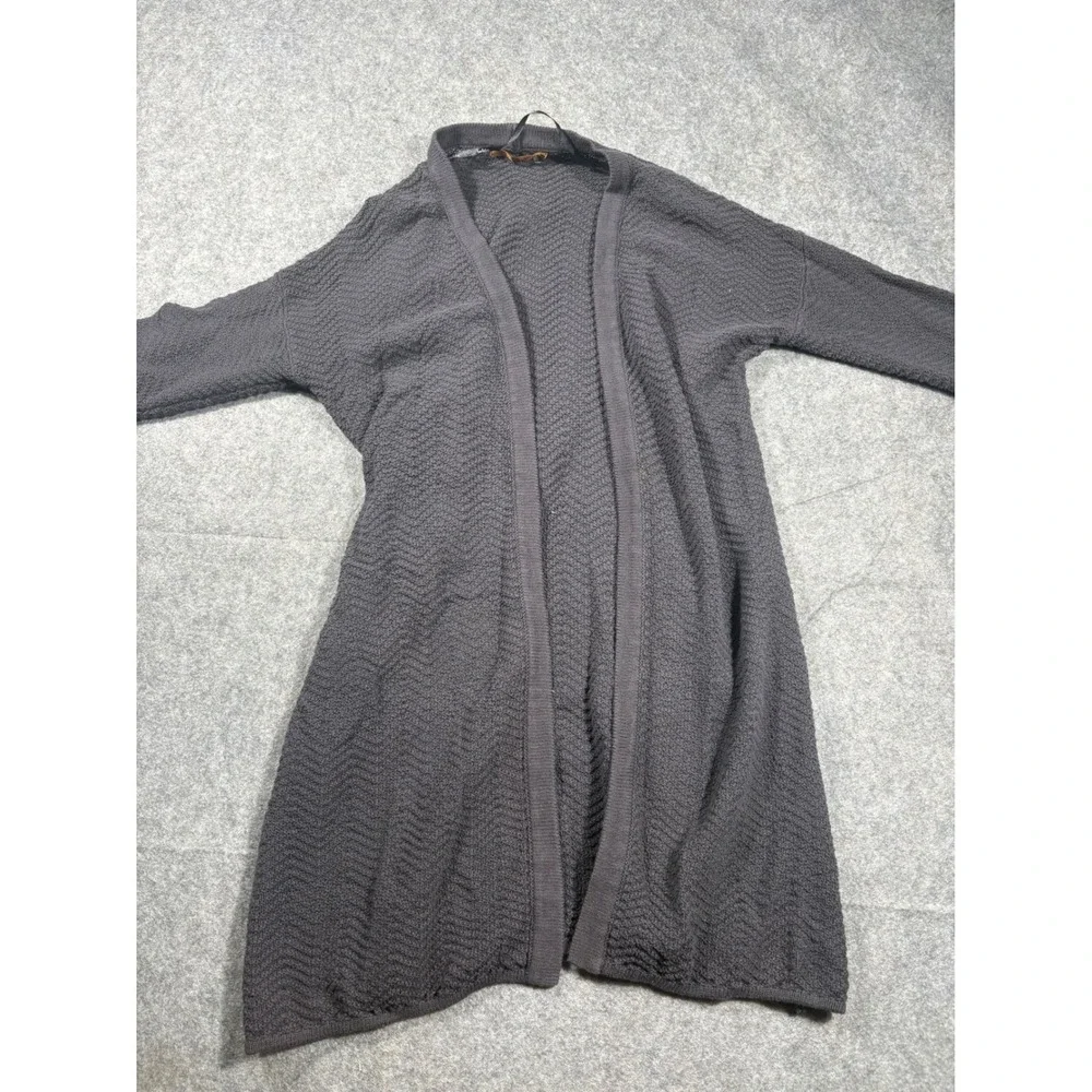 Belldini‎ Women's Textured Knit Cardigan Gray Long Sleeve Open Front